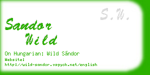 sandor wild business card
